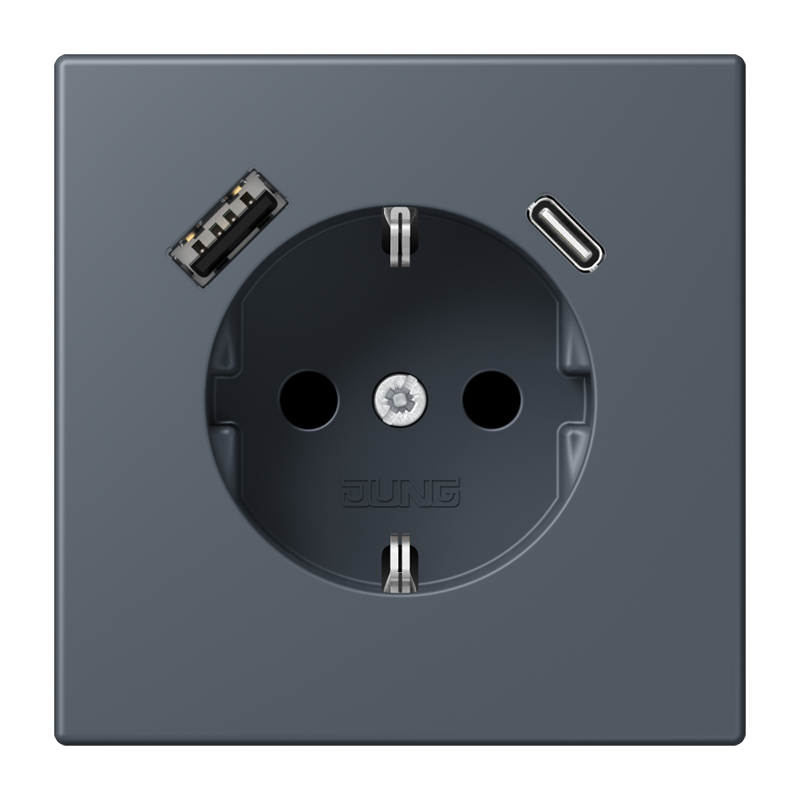 Изображение LC1520-15CA262  SCHUKO® socket with USB charger - завод JUNG