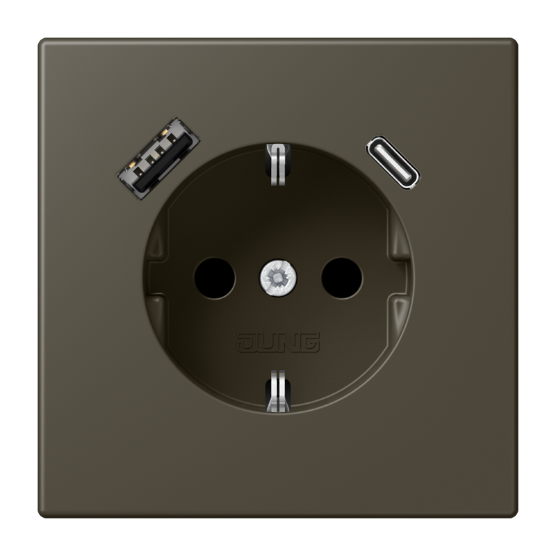 Изображение LC1520-15CA241  SCHUKO® socket with USB charger - завод JUNG