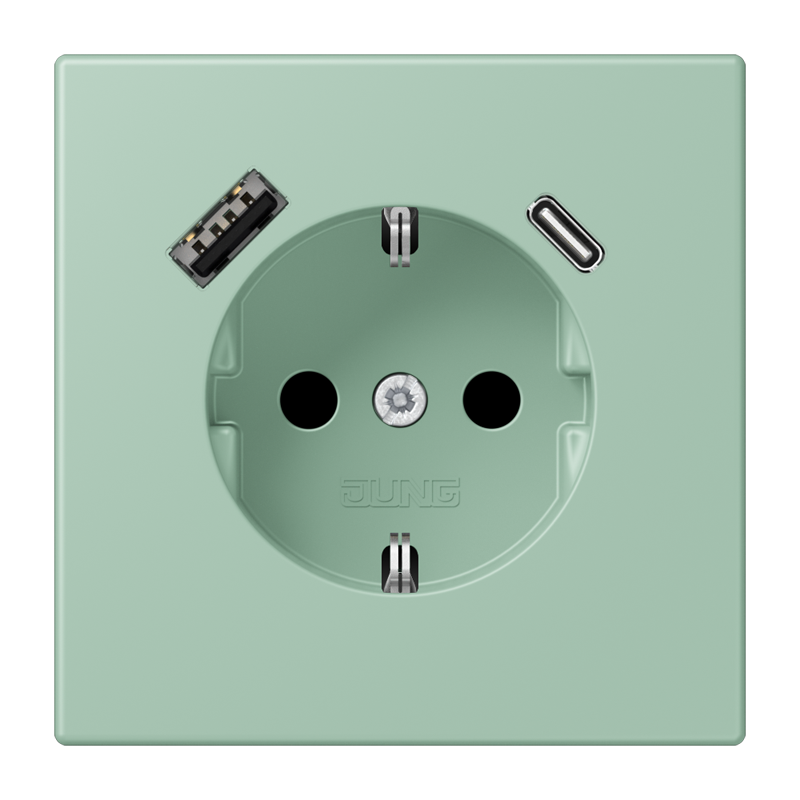 Изображение LC1520-15CA217  SCHUKO® socket with USB charger - завод JUNG