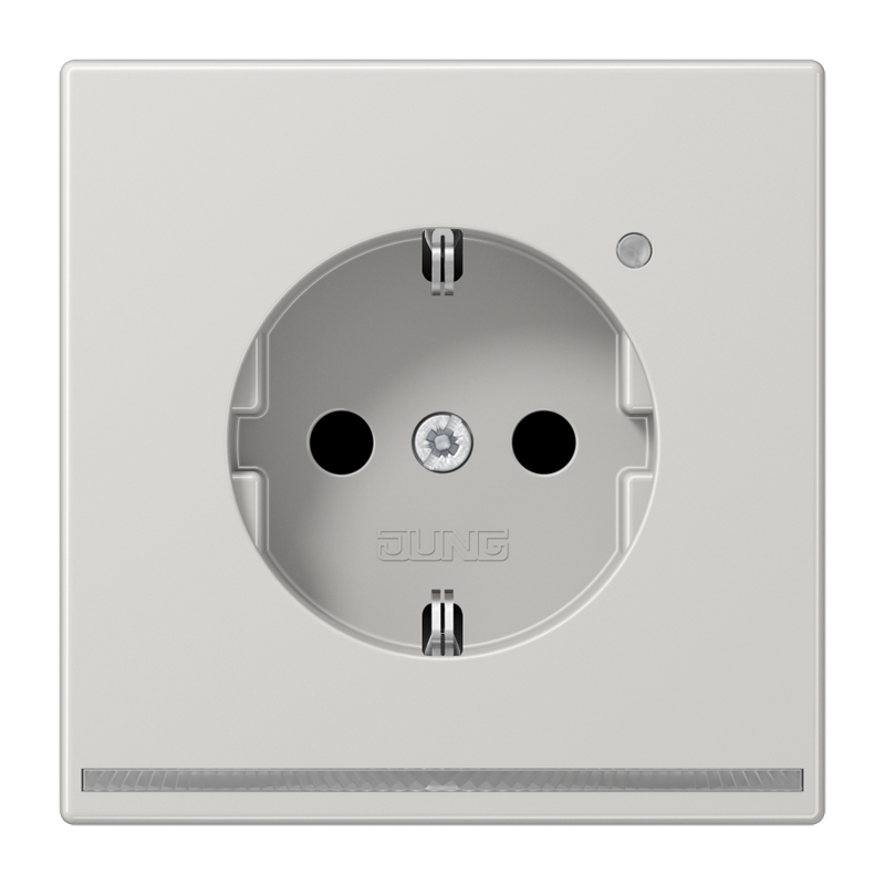 Изображение LS1520-OLGLNW  Розетка SCHUKO® 16A с LED подсветкой - LS (светло-серый) - завод JUNG