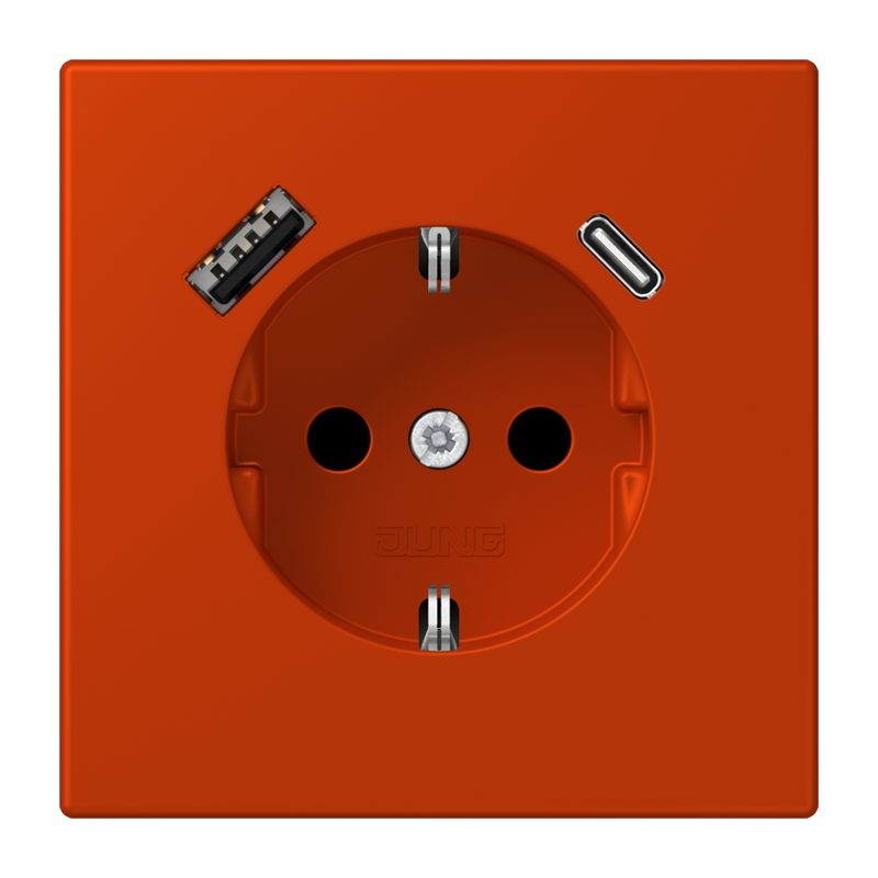 Изображение LC1520-15CA244  SCHUKO® socket with USB charger - завод JUNG