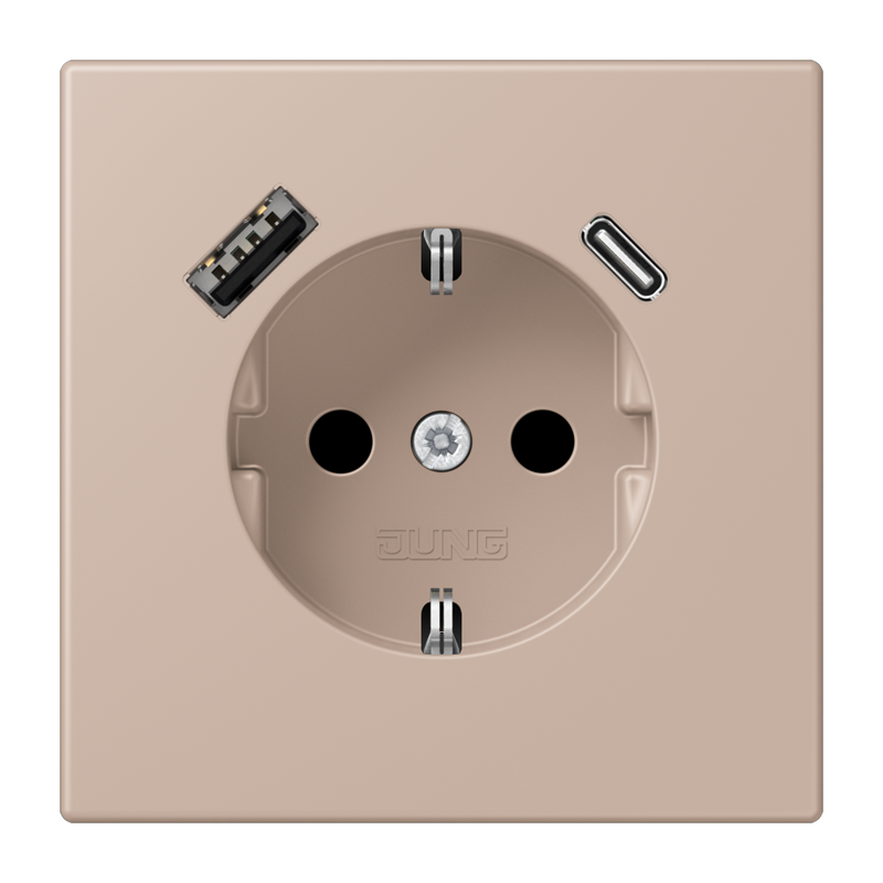 Изображение LC1520-15CA240  SCHUKO® socket with USB charger - завод JUNG