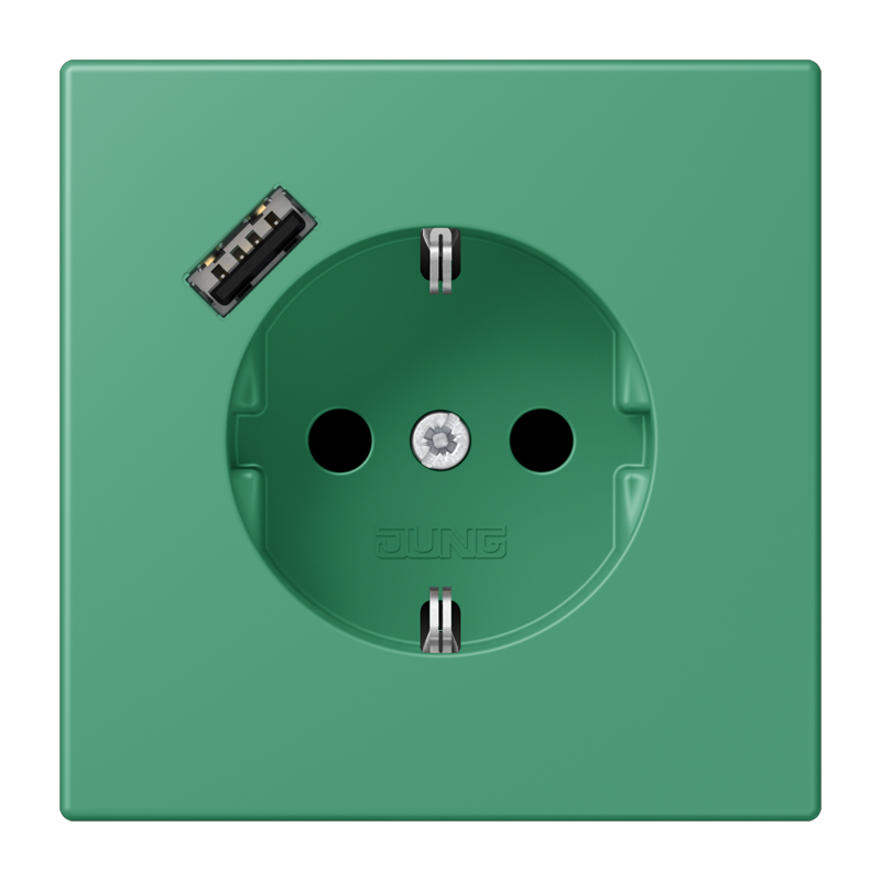 Изображение LC1520-18A250  SCHUKO® socket with USB charger - завод JUNG