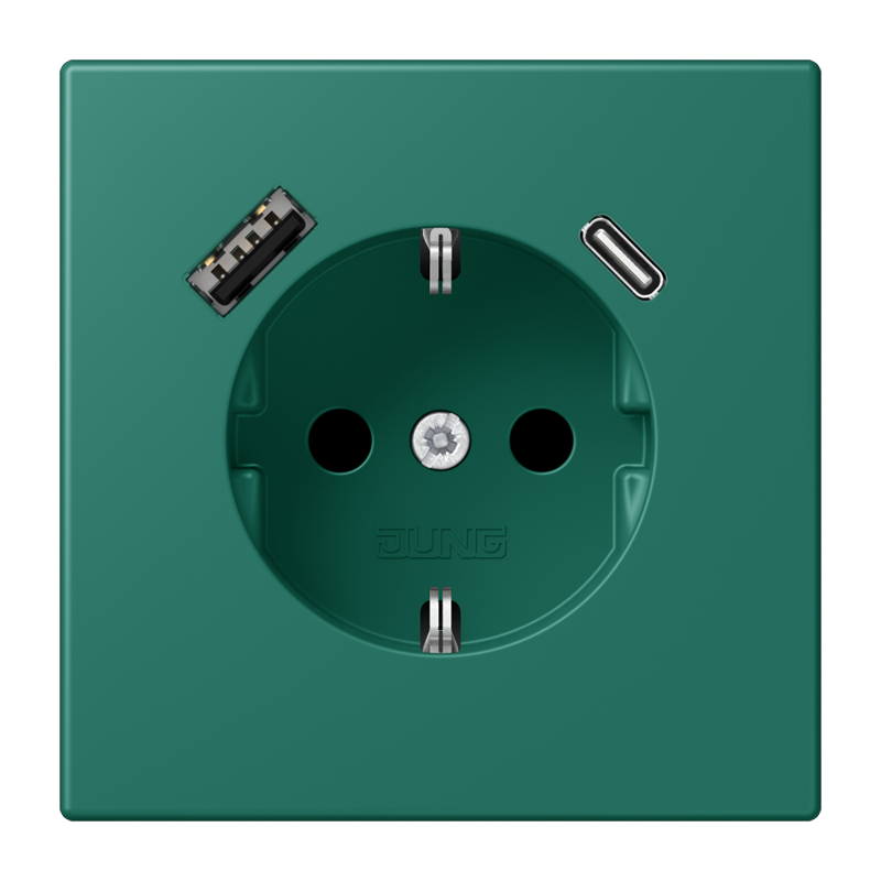 Изображение LC1520-15CA216  SCHUKO® socket with USB charger - завод JUNG