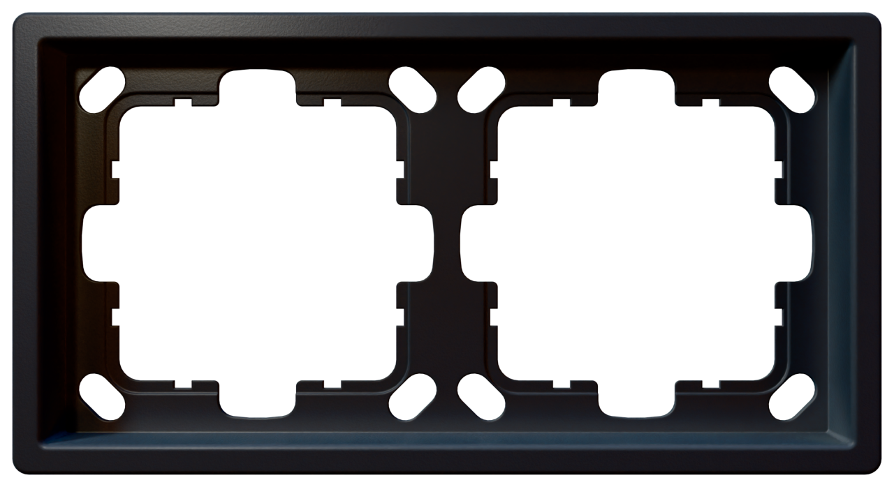 Изображение FD1002PBM Рамка 2-кратная - FD (черный матовый - soft touch) - завод JASMART