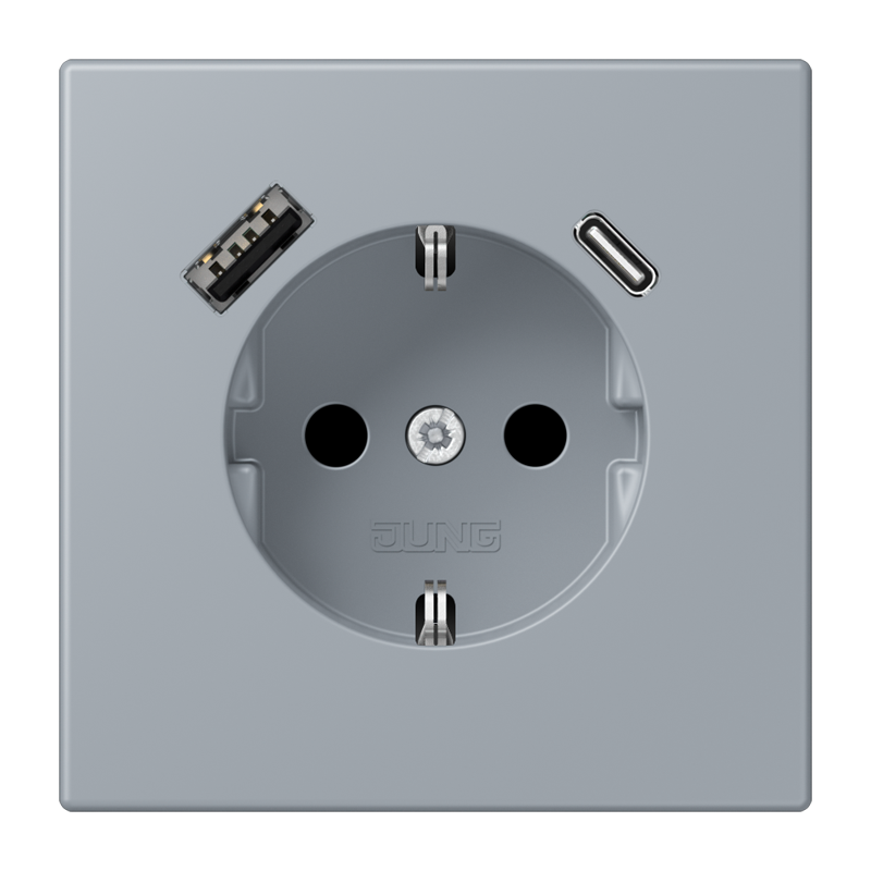Изображение LC1520-15CA257  SCHUKO® socket with USB charger - завод JUNG