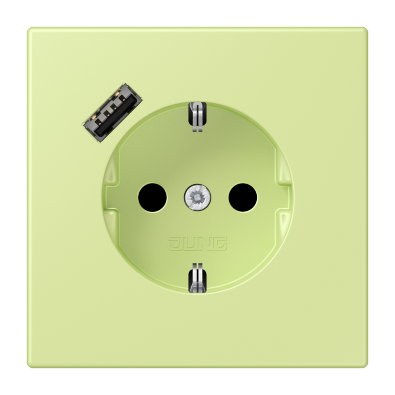 Изображение LC1520-18A222  SCHUKO® socket with USB charger - завод JUNG