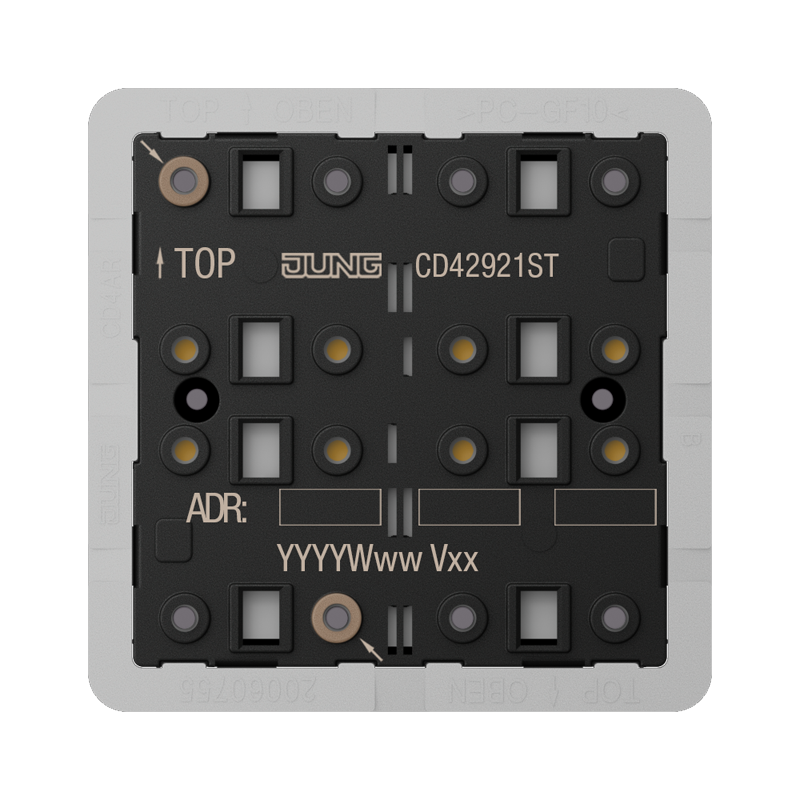 Изображение CD42921ST  KNX кнопочный модуль универсальный, 2 группы - завод JUNG