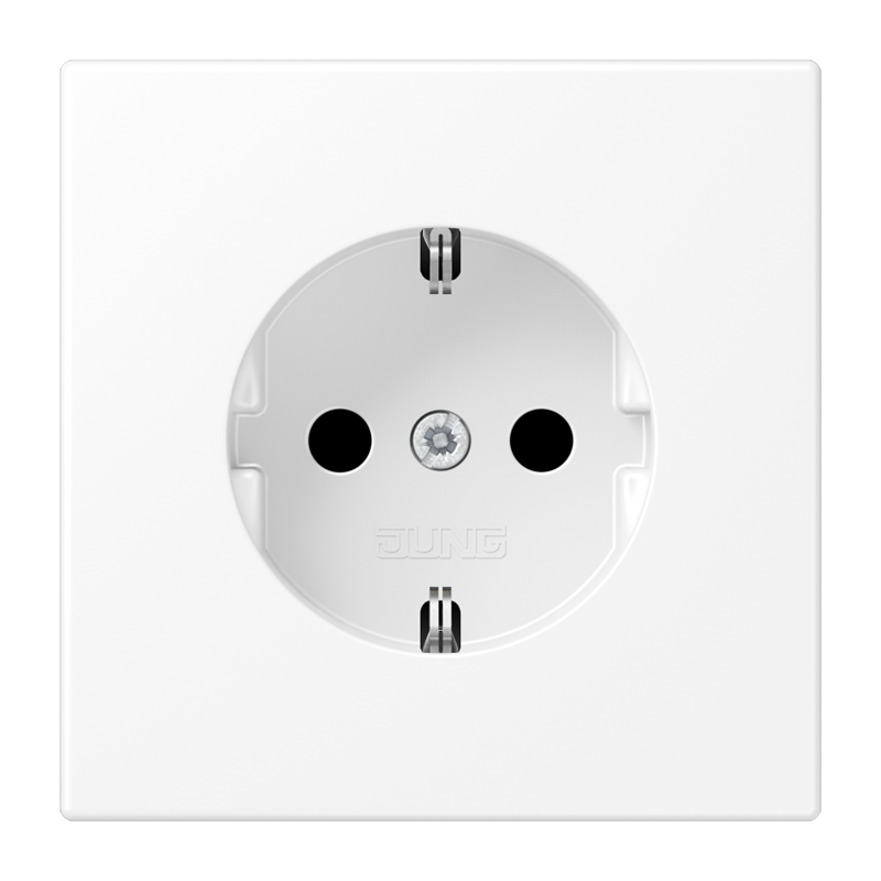 Изображение LS1520KIWWM  Розетка SCHUKO® 16A со шторками - LS (белый матовый) - завод JUNG