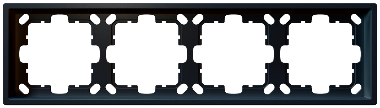 Изображение FD1004PBM Рамка 4-кратная - FD (черный матовый - soft touch) - завод JASMART