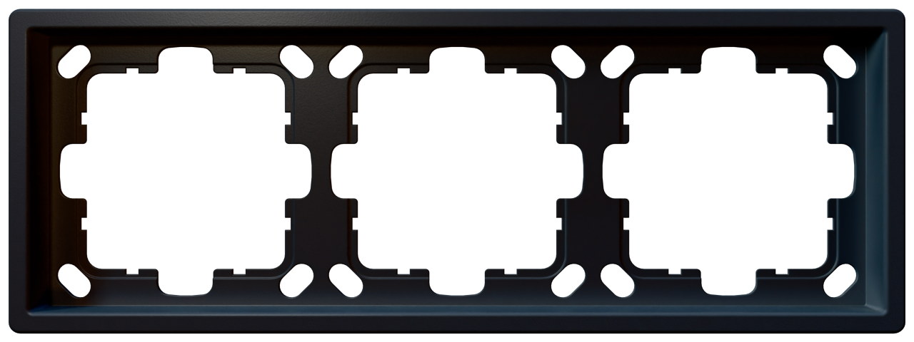 Изображение FD1003PBM Рамка 3-кратная - FD (черный матовый - soft touch) - завод JASMART