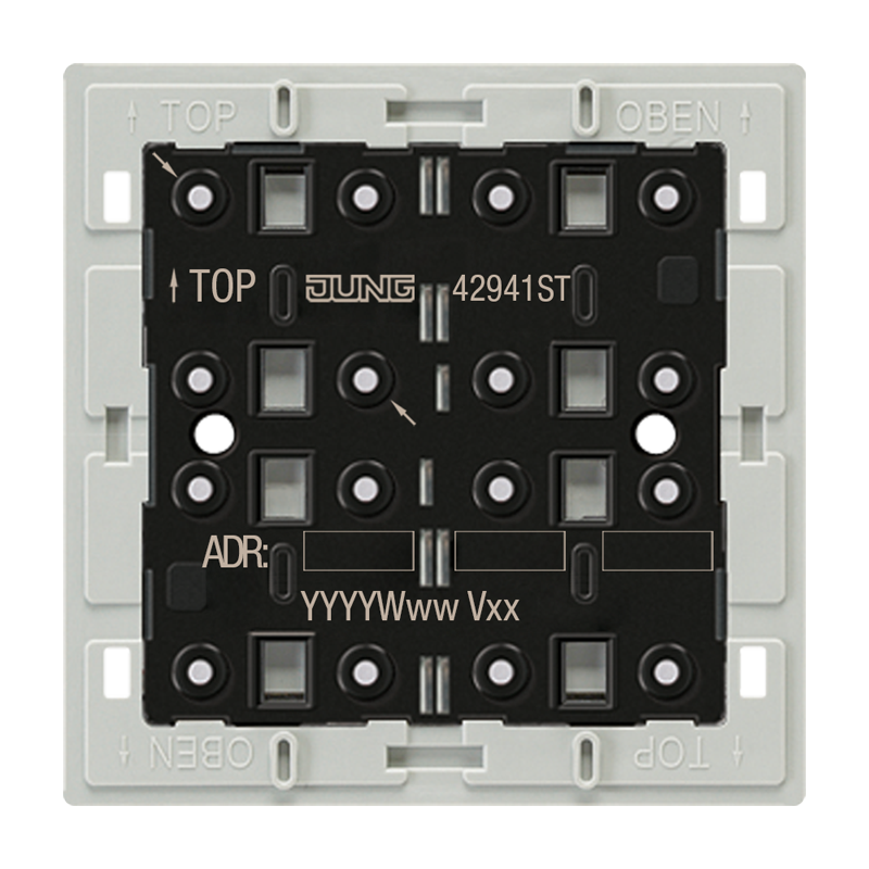 Изображение 42941ST  KNX кнопочный модуль универсальный, 4 группы - завод JUNG