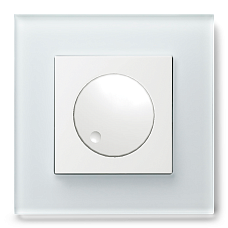 LED-диммер роторный JASMART G-Classic G-Glass рамка из белого стекла с белой глянцевой вставкой